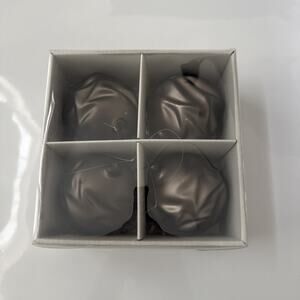 CB2 Textured Metallic Glass Christmas Tree Ornaments Set 4 Modern Contemporary